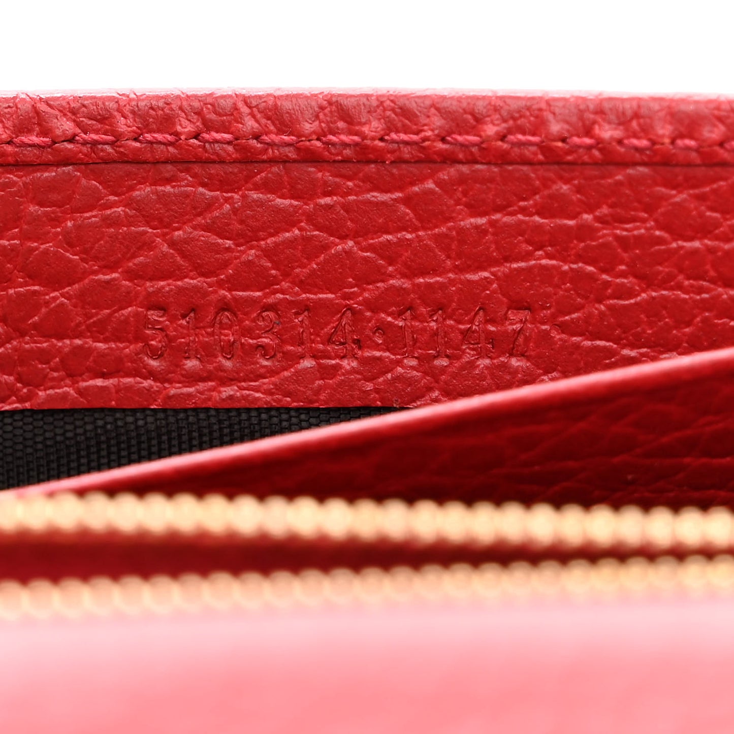 Dollar Calfskin Interlocking G Chain Wallet Red