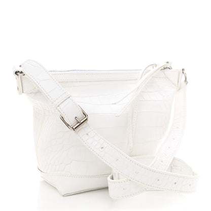 Balenciaga Extra Supple Calfskin Crocodile Embossed Neo Classic Hardware Hobo XS White 4 of 9