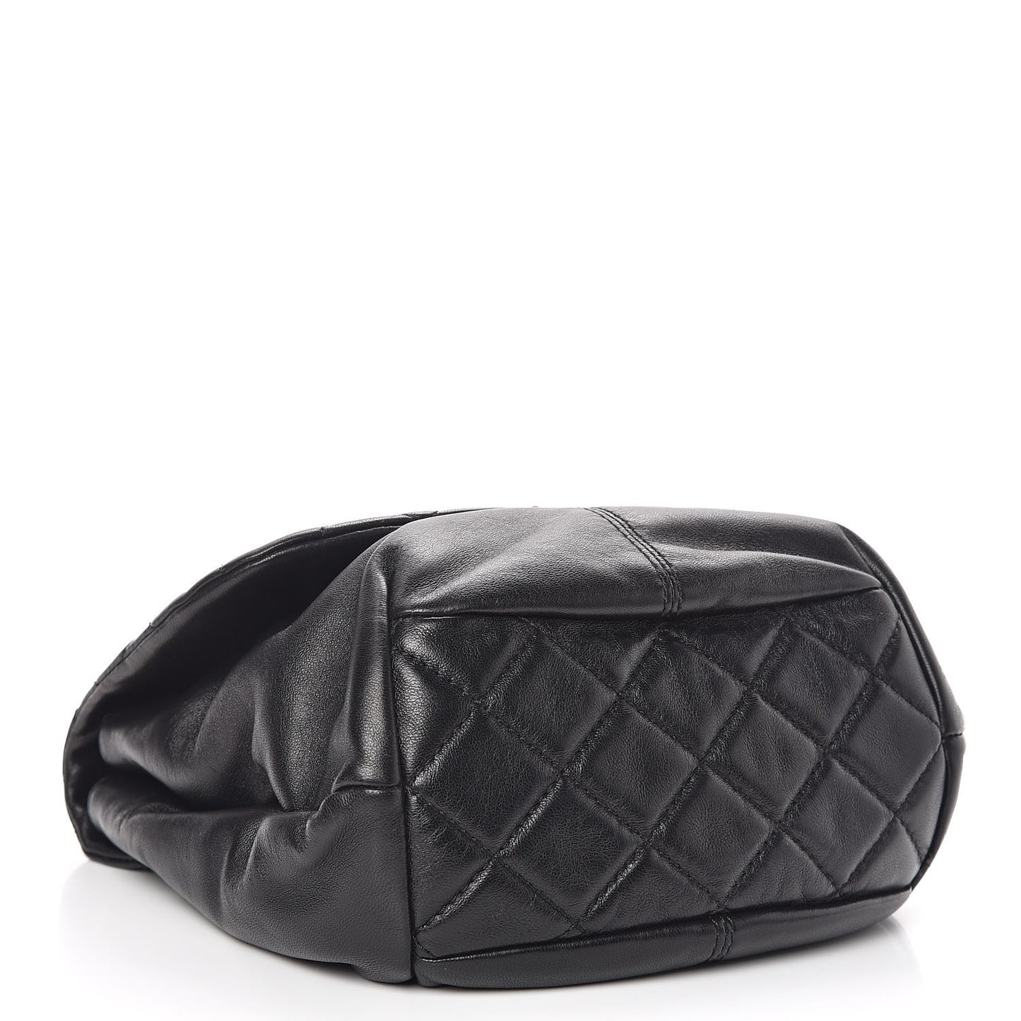 Shiny Lambskin Quilted Mini Trianon Messenger Flap Black