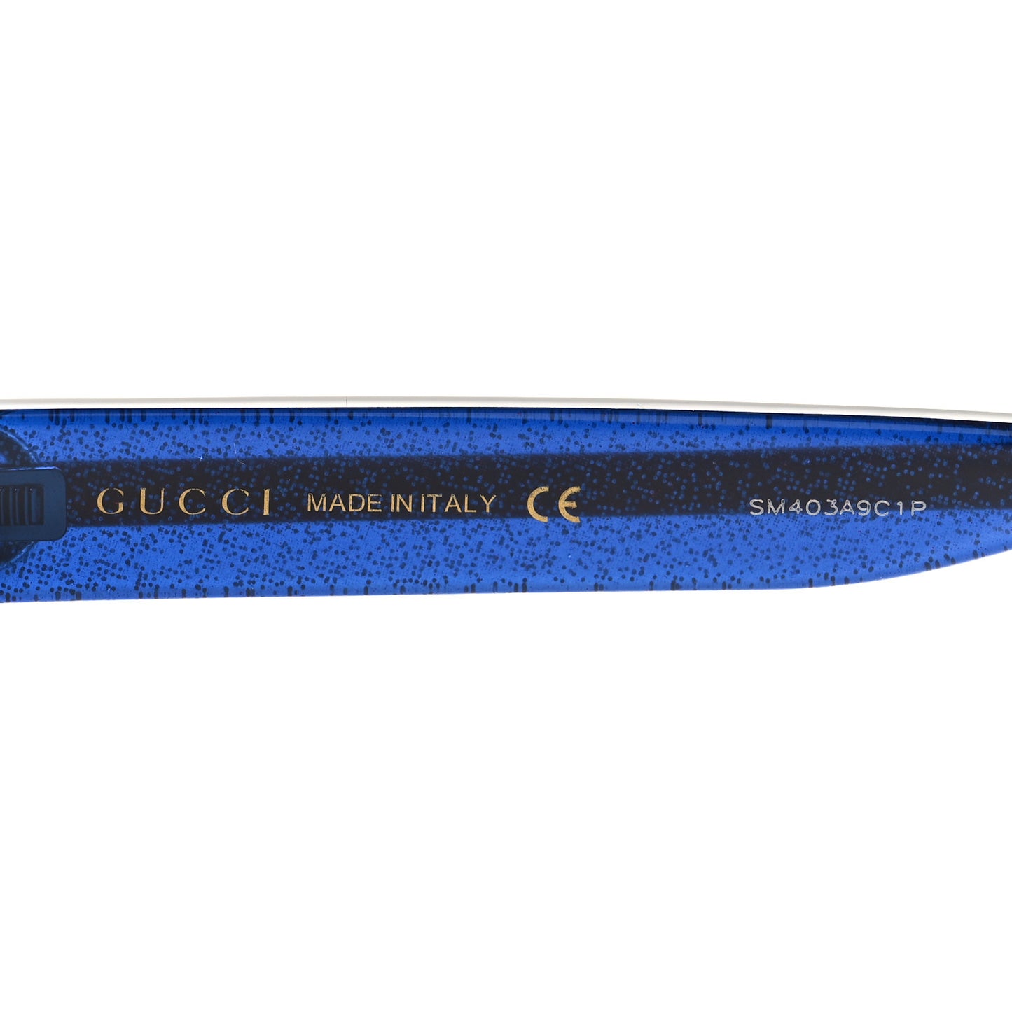 Square Frame Glitter Sunglasses GG0034SA Tortoise Blue