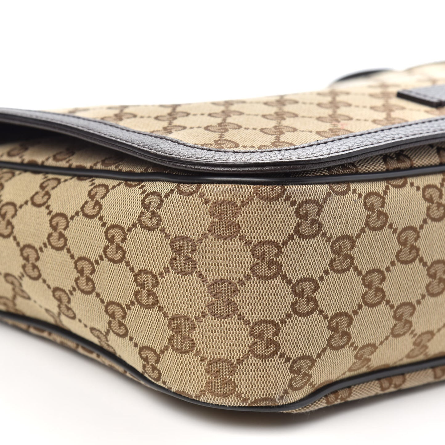 Monogram Large Flap Messenger Bag Beige Dark Brown