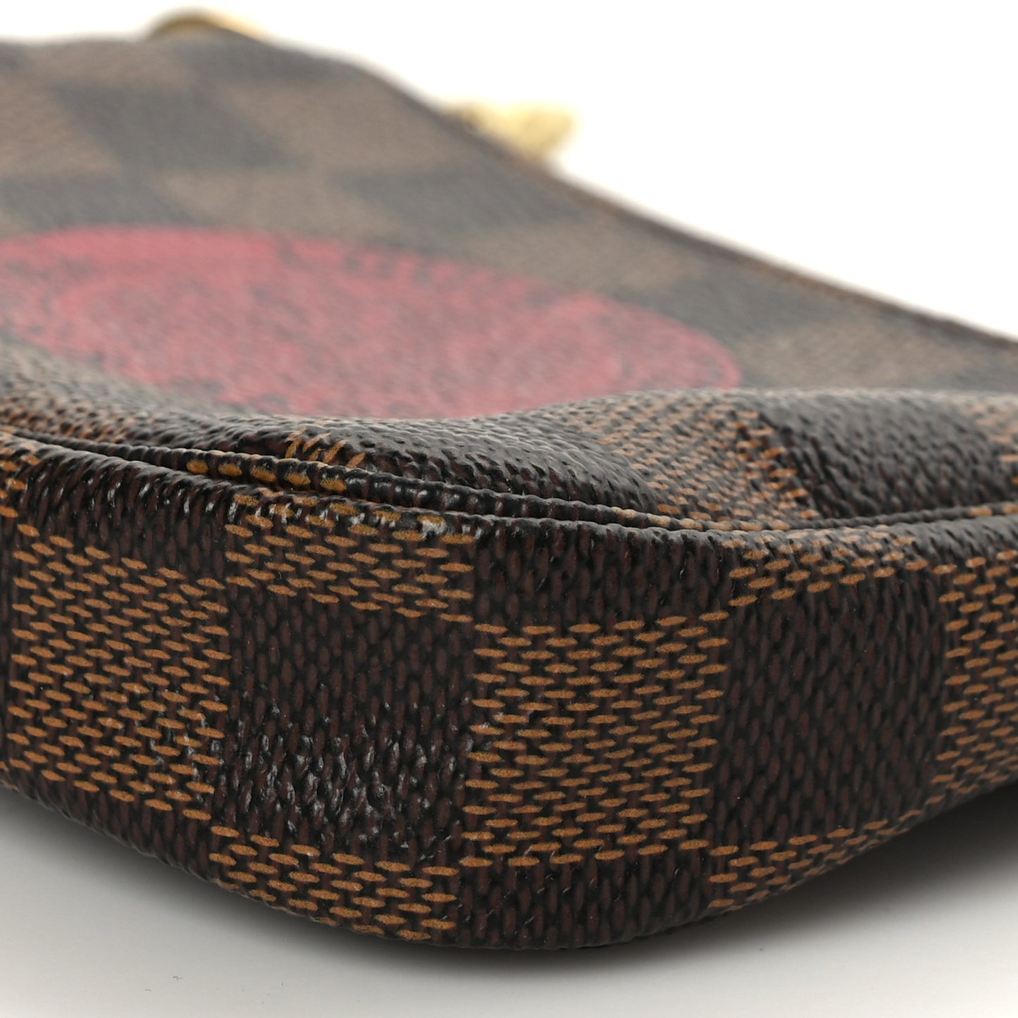 Damier Ebene Complice Trunks and Bags Mini Pochette Accessories Red