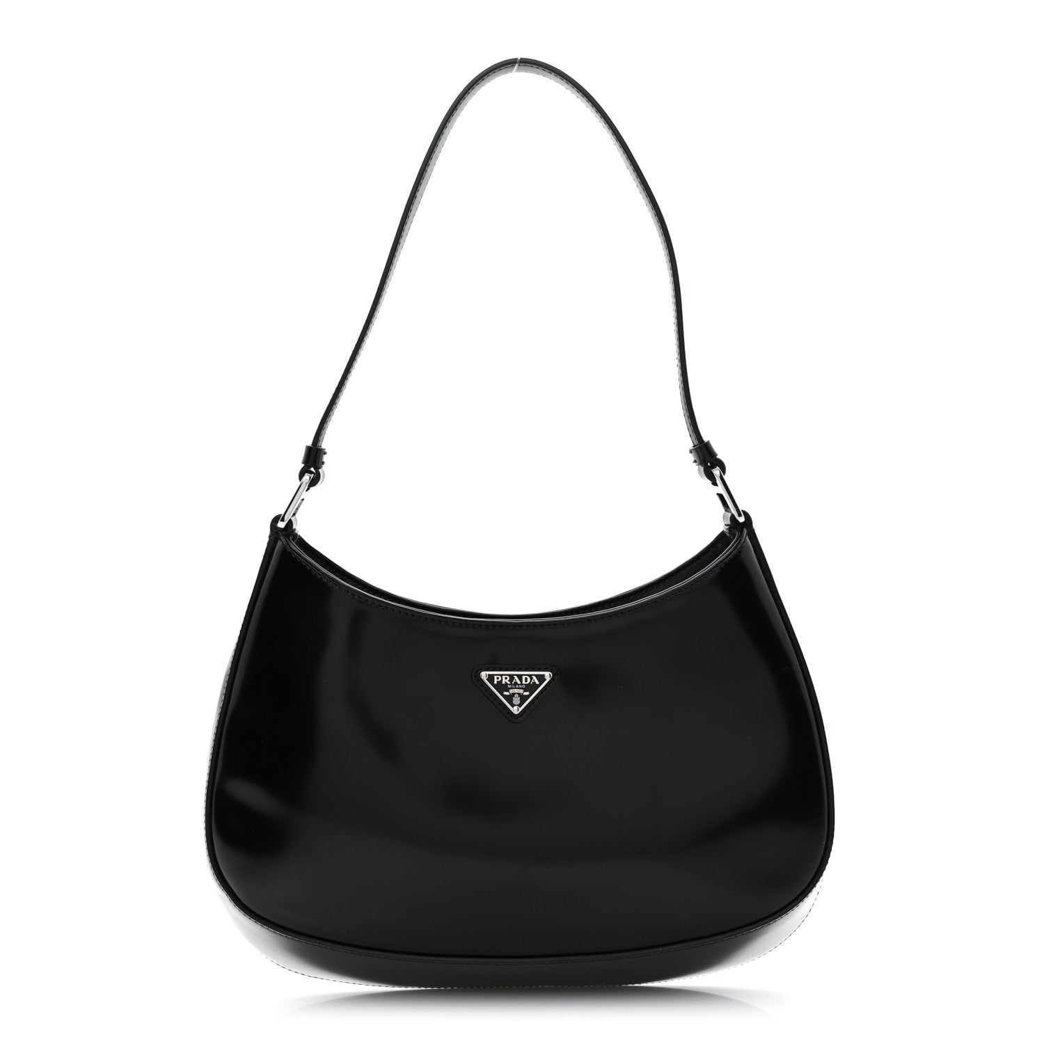 Prada Spazzolato Cleo Shoulder Bag Black 1 of 10