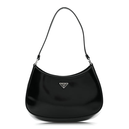Prada Spazzolato Cleo Shoulder Bag Black 1 of 10