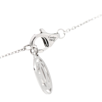 Cartier 18K White Gold Diamond Heart Paved Pendant Necklace 4 of 5