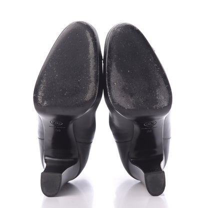 Chanel Lambskin Patent Cap Toe Pearl CC Ankle Boots 38 Black 7 of 13