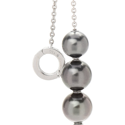 Mikimoto 18K White Gold Diamond Black South Sea Pearl 8.4-10.9mm Pearls In Motion Necklace 4 of 5