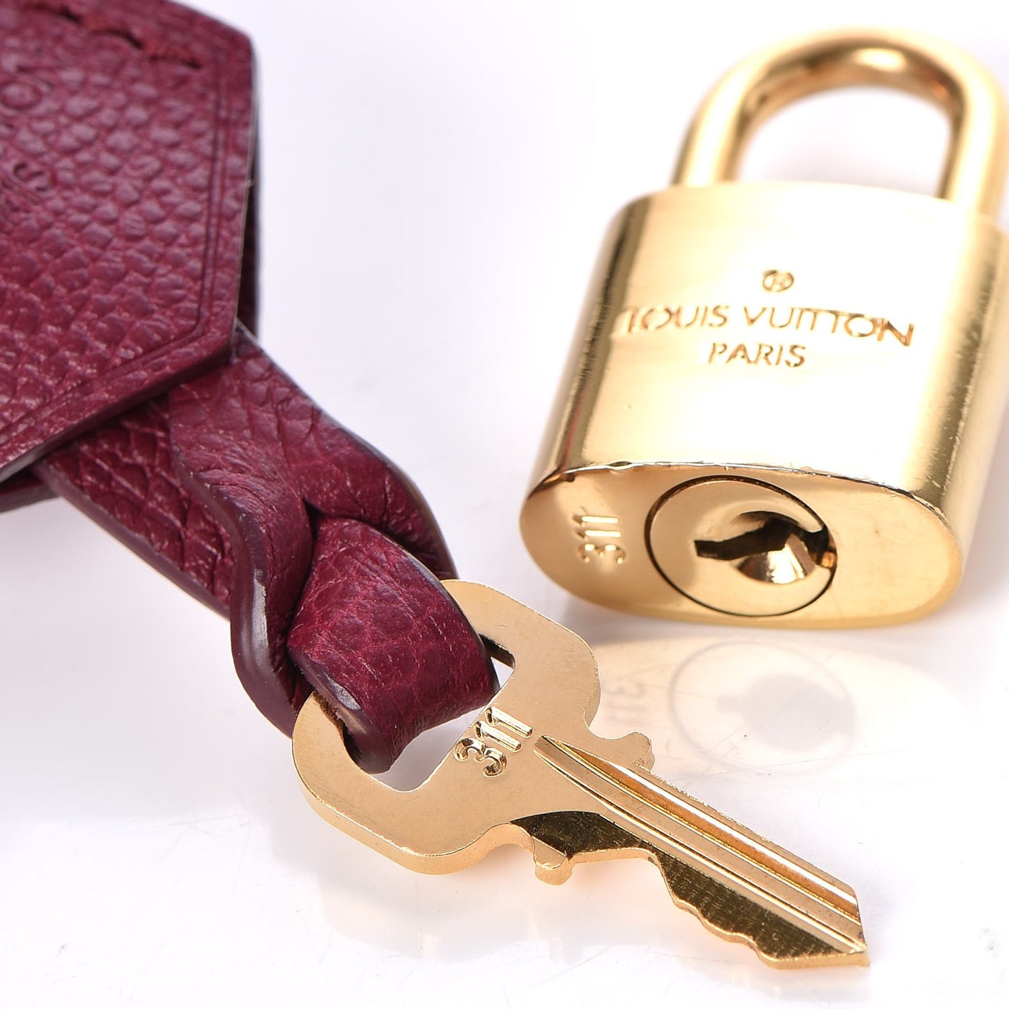 Veau Cachemire Soft Lockit Clochette Key Bell Holder and Lock Set Griotte