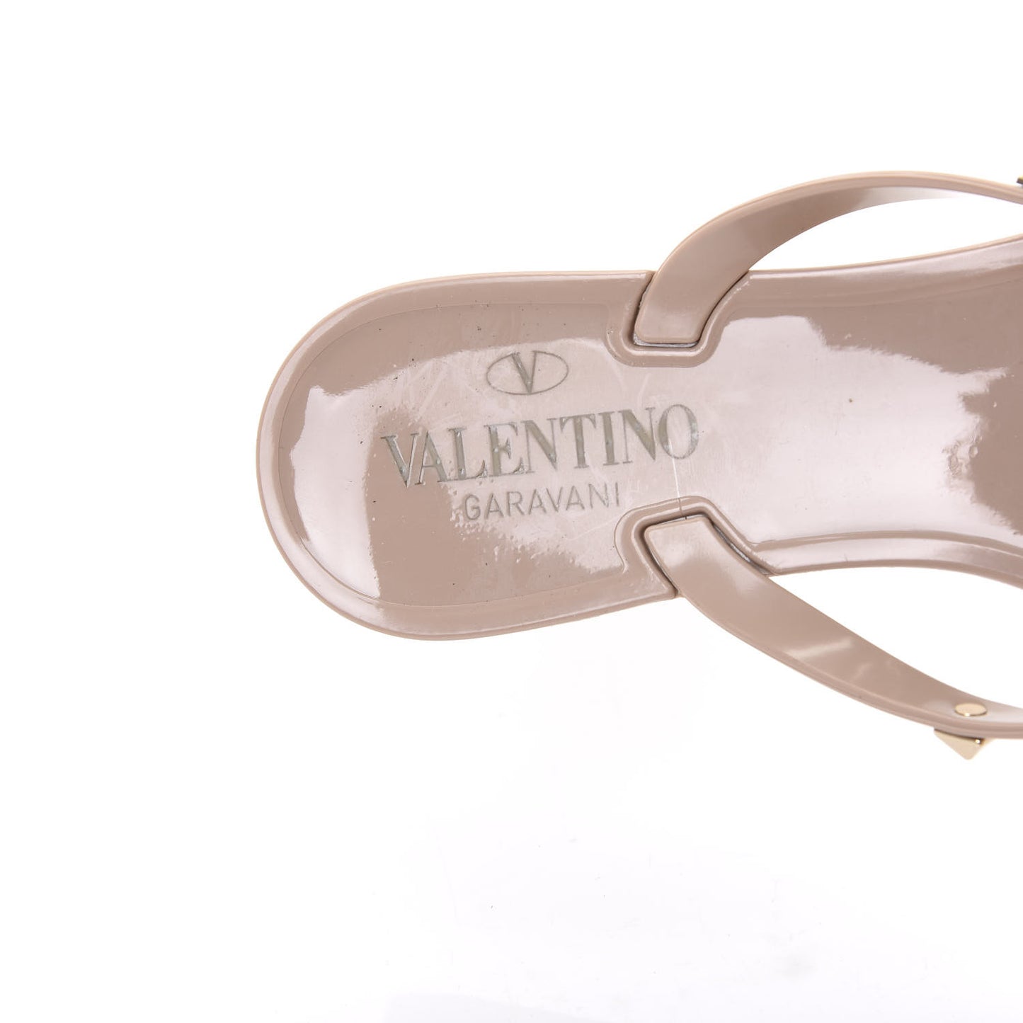PVC Jelly Rockstud Bow Thong Sandals 37 Poudre