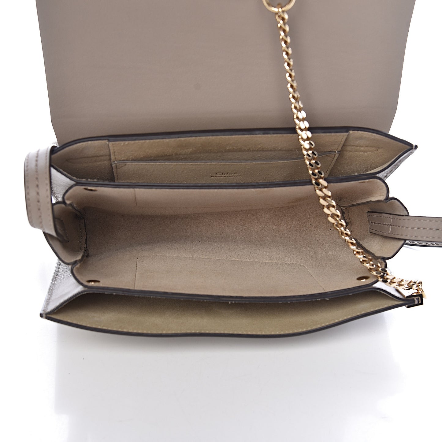 Suede Calfskin Small Faye Shoulder Bag Motty Grey