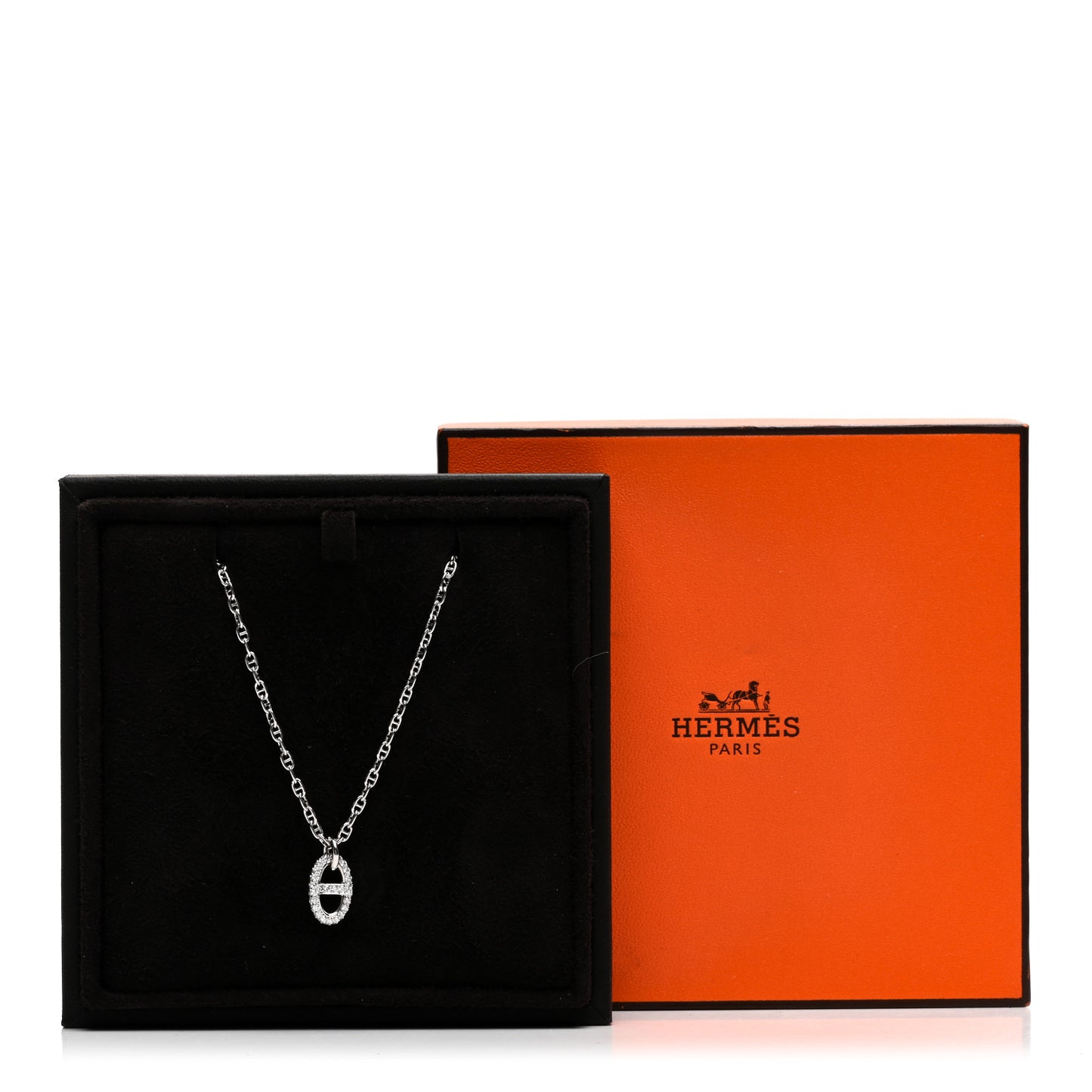 18K White Gold Diamond New Farandole Pendant Necklace ST