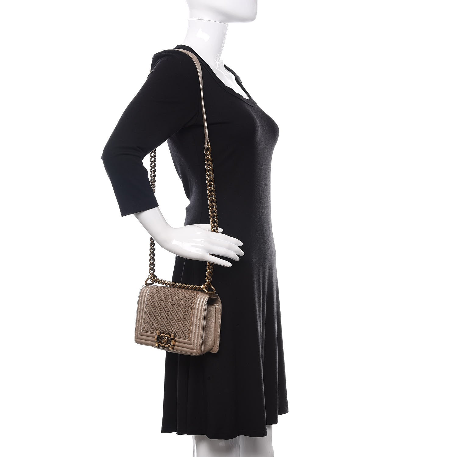 Chanel Metallic Lambskin Small Scaled Boy Flap Gold 2 of 10