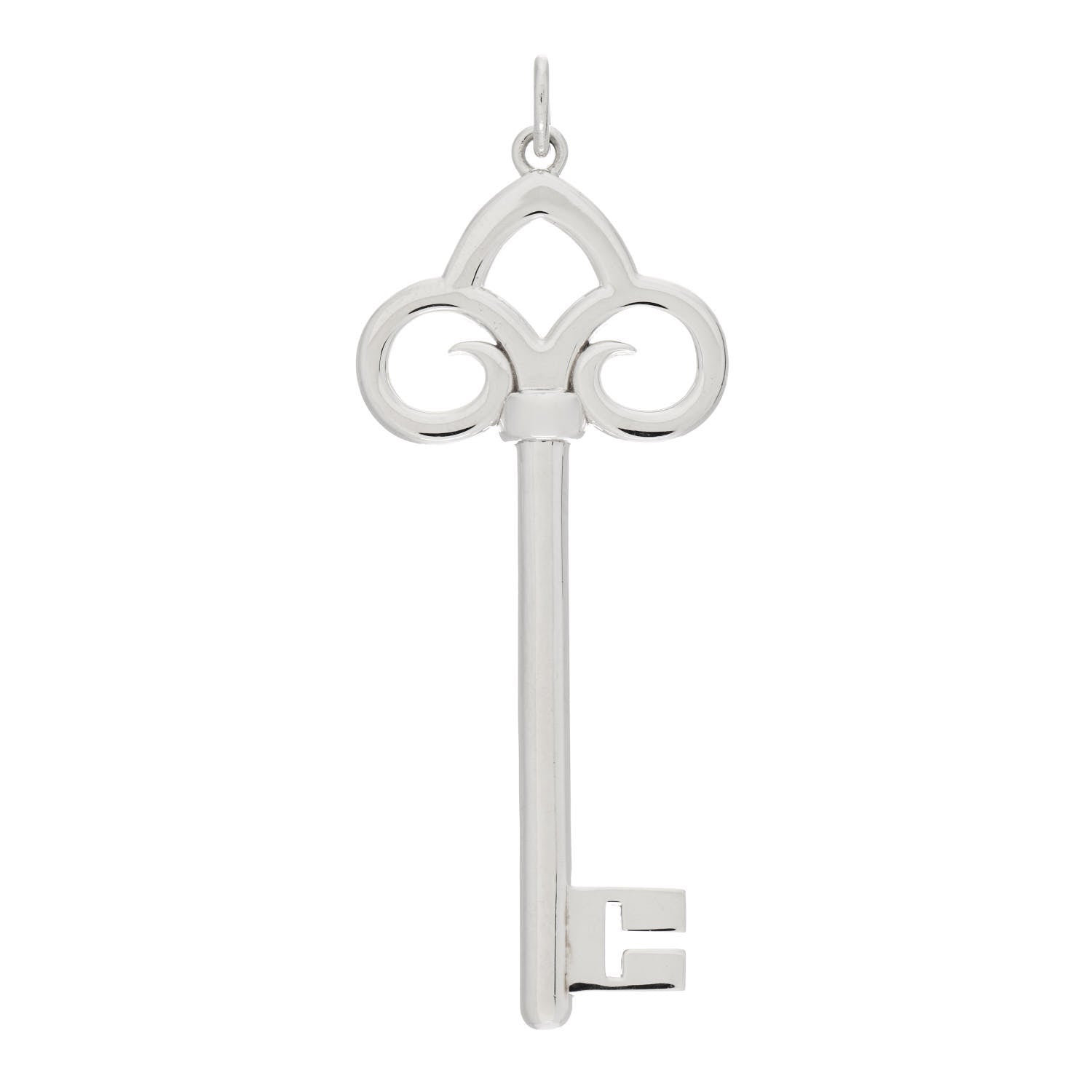 Tiffany Sterling Silver Fleur De Lis Key Pendant 1 of 4