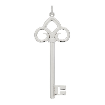 Tiffany Sterling Silver Fleur De Lis Key Pendant 1 of 4
