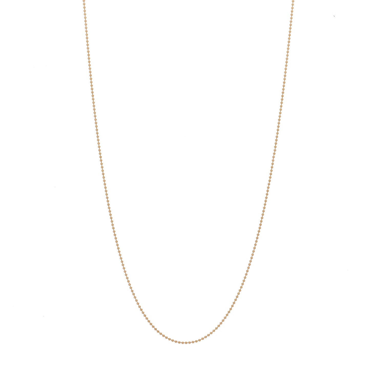 18K Rose Gold Beaded Chain Necklace 20"