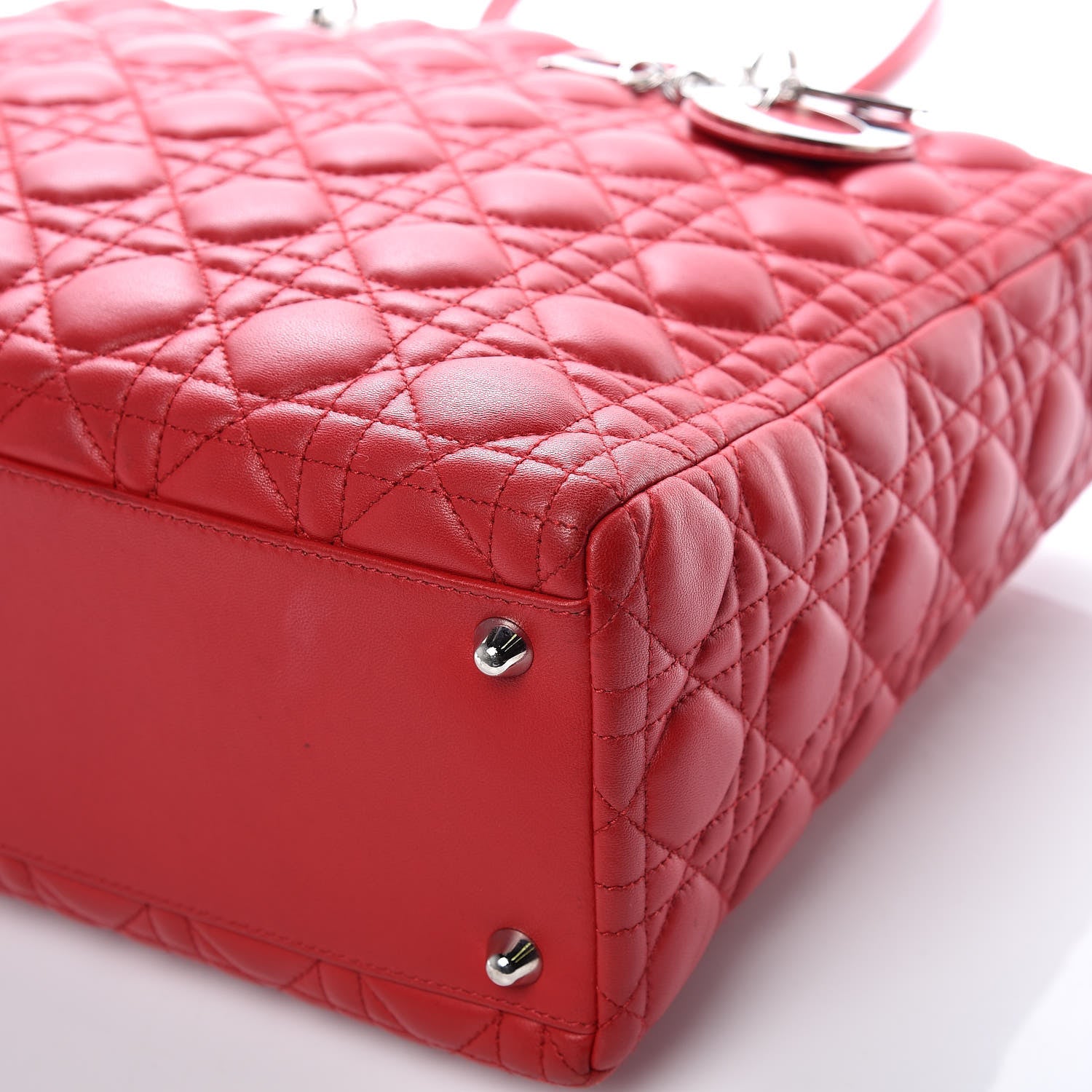 Christian Dior Lambskin Cannage Large Lady Dior Red 12 of 15