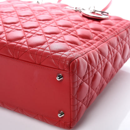 Christian Dior Lambskin Cannage Large Lady Dior Red 12 of 15