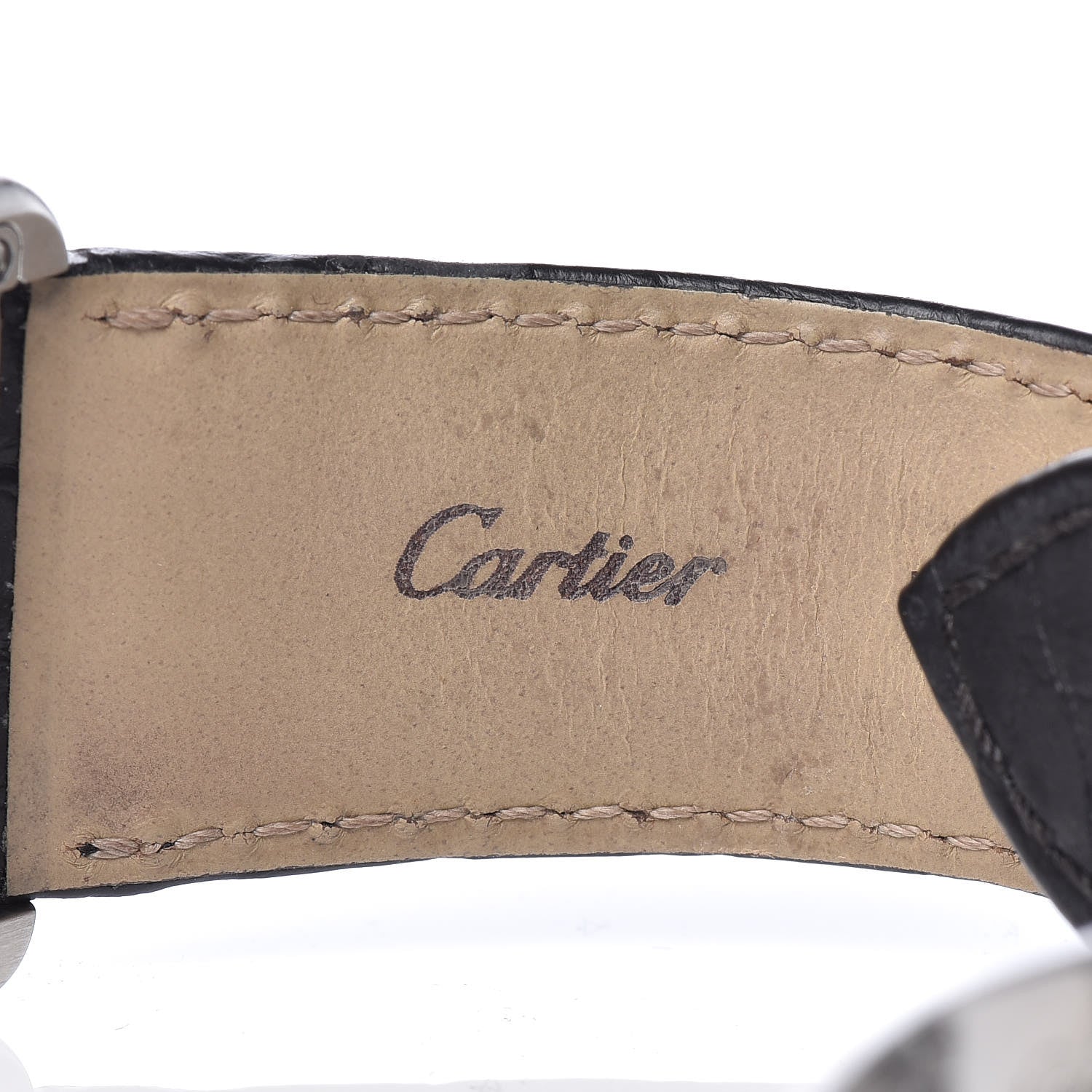 Cartier Stainless Steel Alligator 27mm Tank Solo Quartz Watch 8 of 11