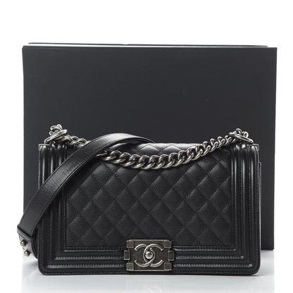 Chanel Caviar Quilted Medium Boy Flap Black 14 of 14