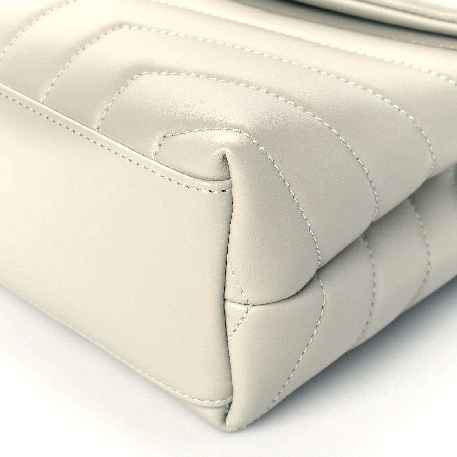 Saint Laurent Calfskin Y Quilted Monogram Small Loulou Chain Satchel Crema Soft 10 of 11