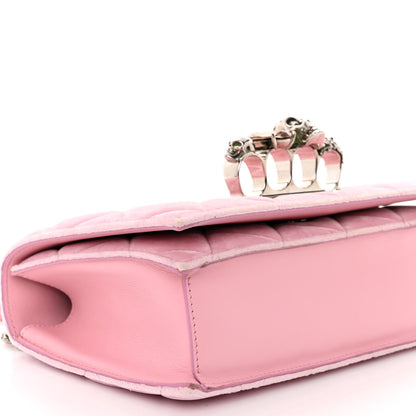 Alexander McQueen Velvet Quilted Knuckle Duster Shoulder Bag Pink 8 of 9