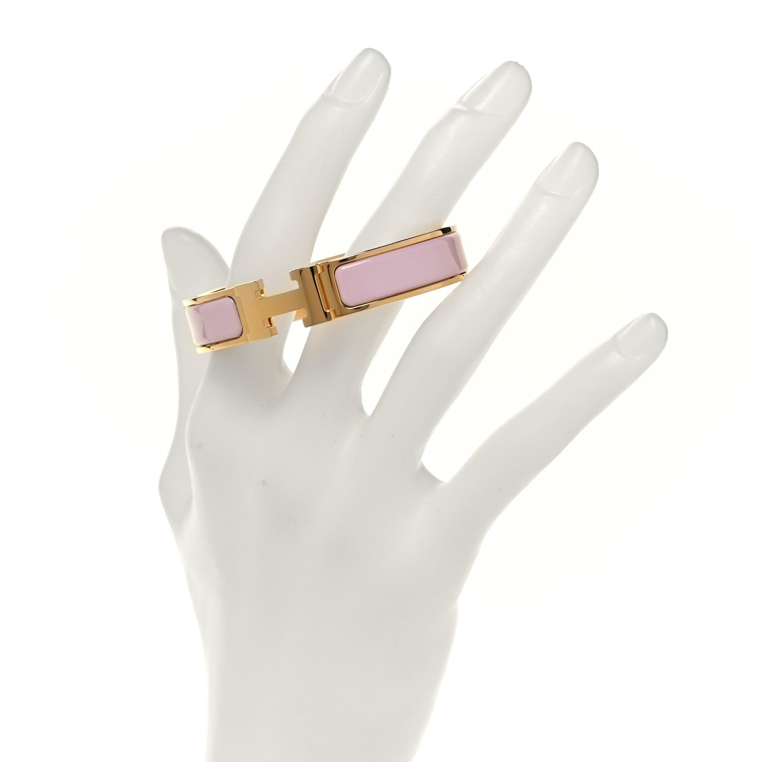 Hermes Enamel Narrow Clic Clac H Bracelet GM Rose Dragee 2 of 5