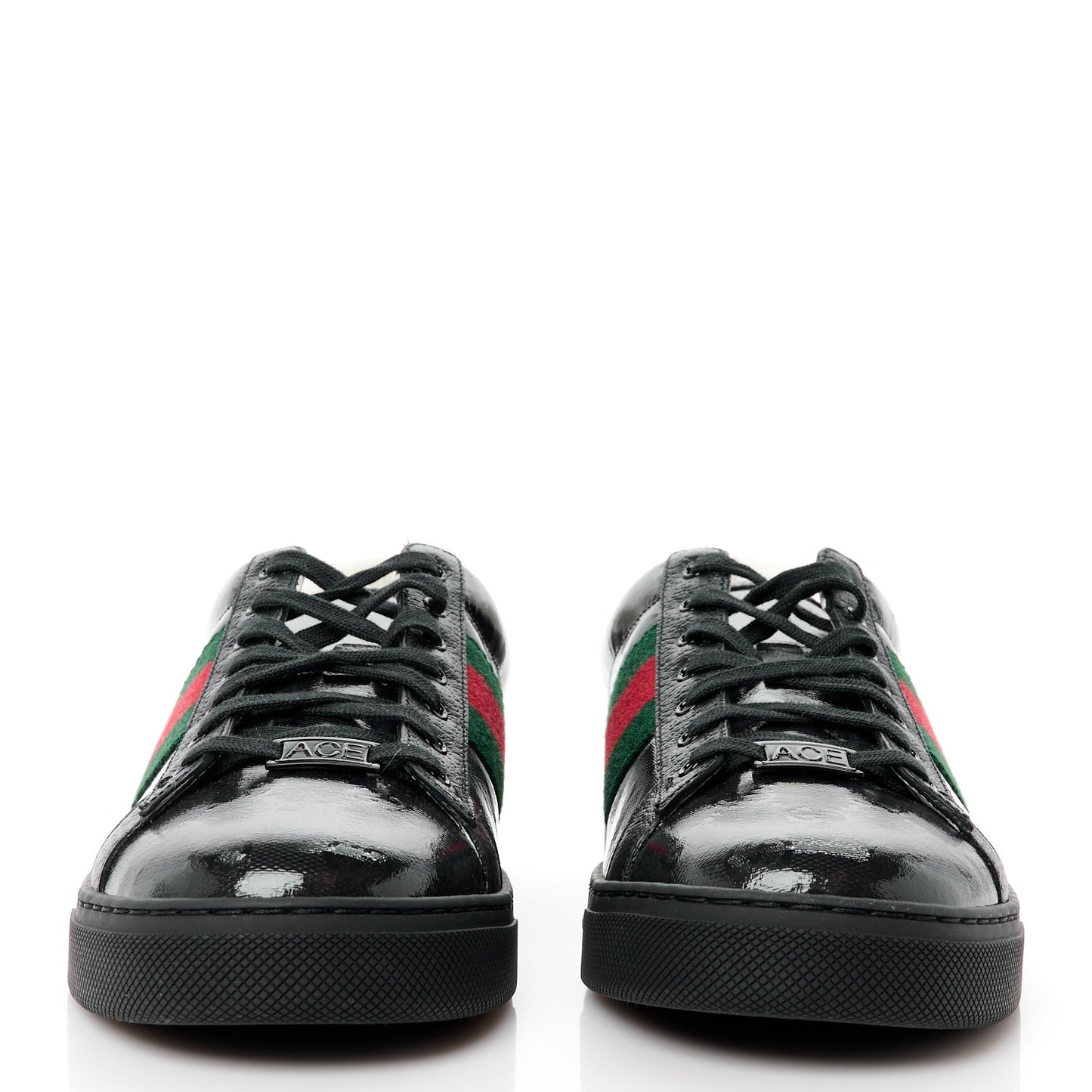 Crystal GG Monogram Web Mens New Ace Sneakers 8.5 Black