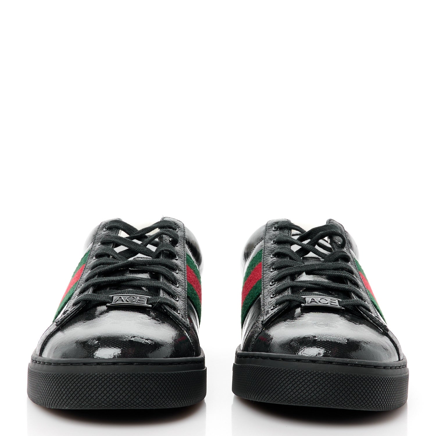 Gucci Crystal GG Monogram Web Mens New Ace Sneakers 8.5 Black 2 of 9