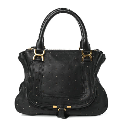 Chloe Calfskin Studded Medium Marcie Satchel Black 1 of 9