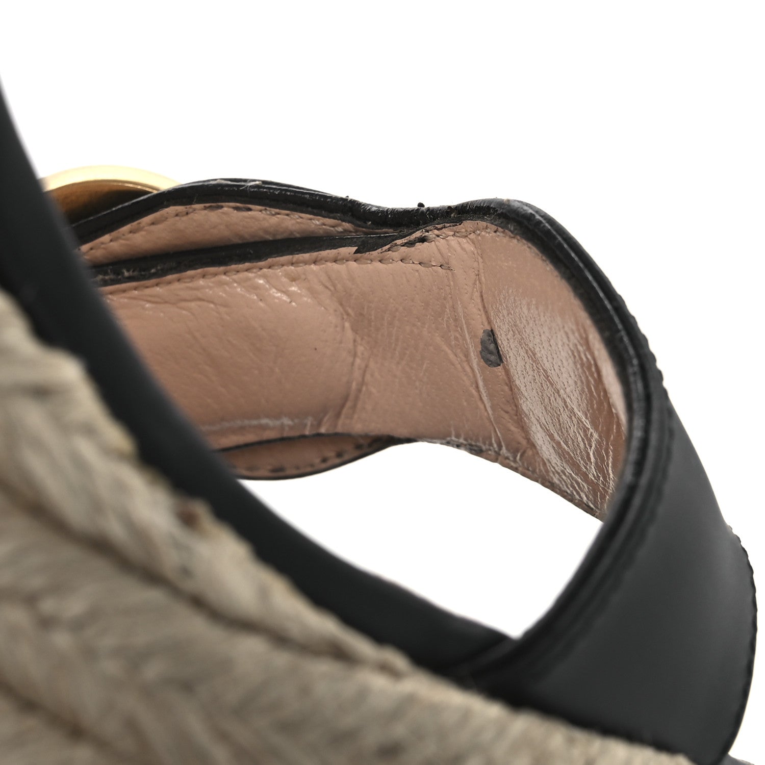 Gucci Nappa Matelasse GG Marmont Slingback Platform 45/130mm Espadrille Wedges 36 Black 10 of 11