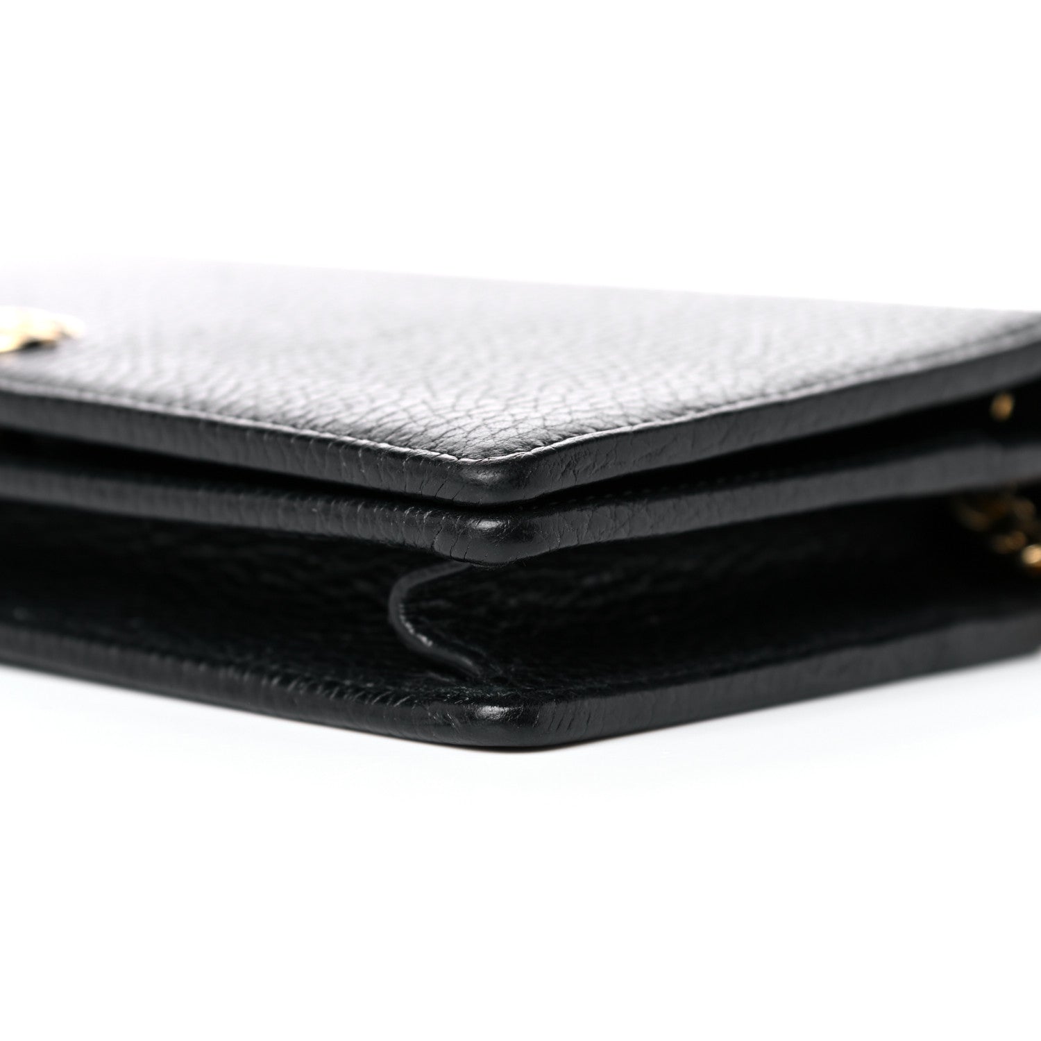 Gucci Calfskin Mini GG Marmont Chain Wallet Black 9 of 12