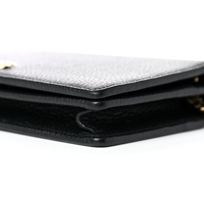 Gucci Calfskin Mini GG Marmont Chain Wallet Black 9 of 12