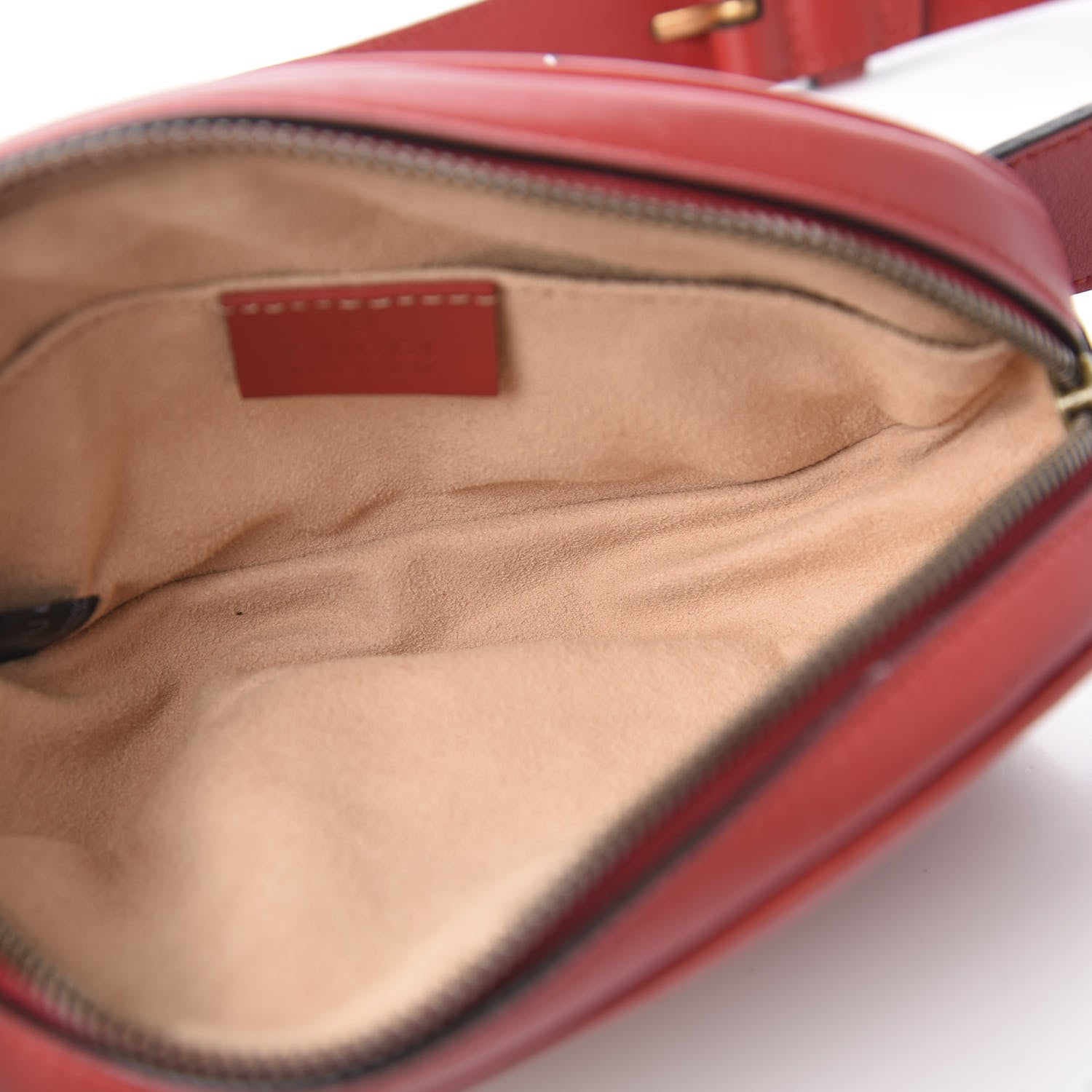Gucci Calfskin Matelasse GG Marmont Belt Bag 75 30 Hibiscus Red 4 of 9