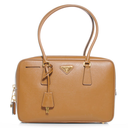 Prada Saffiano Lux Boston Caramel 1 of 8