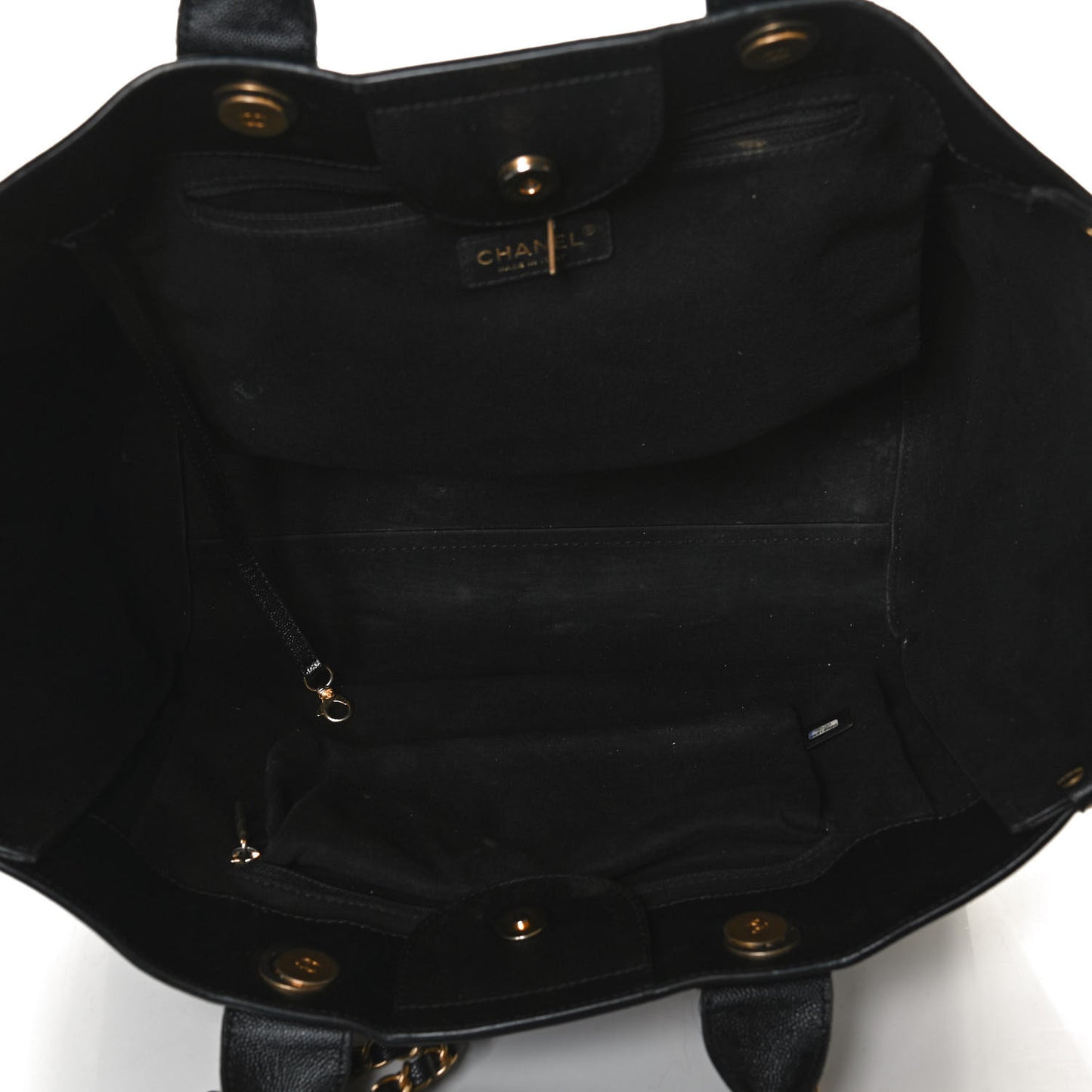 Caviar Medium Studded Deauville Tote Black