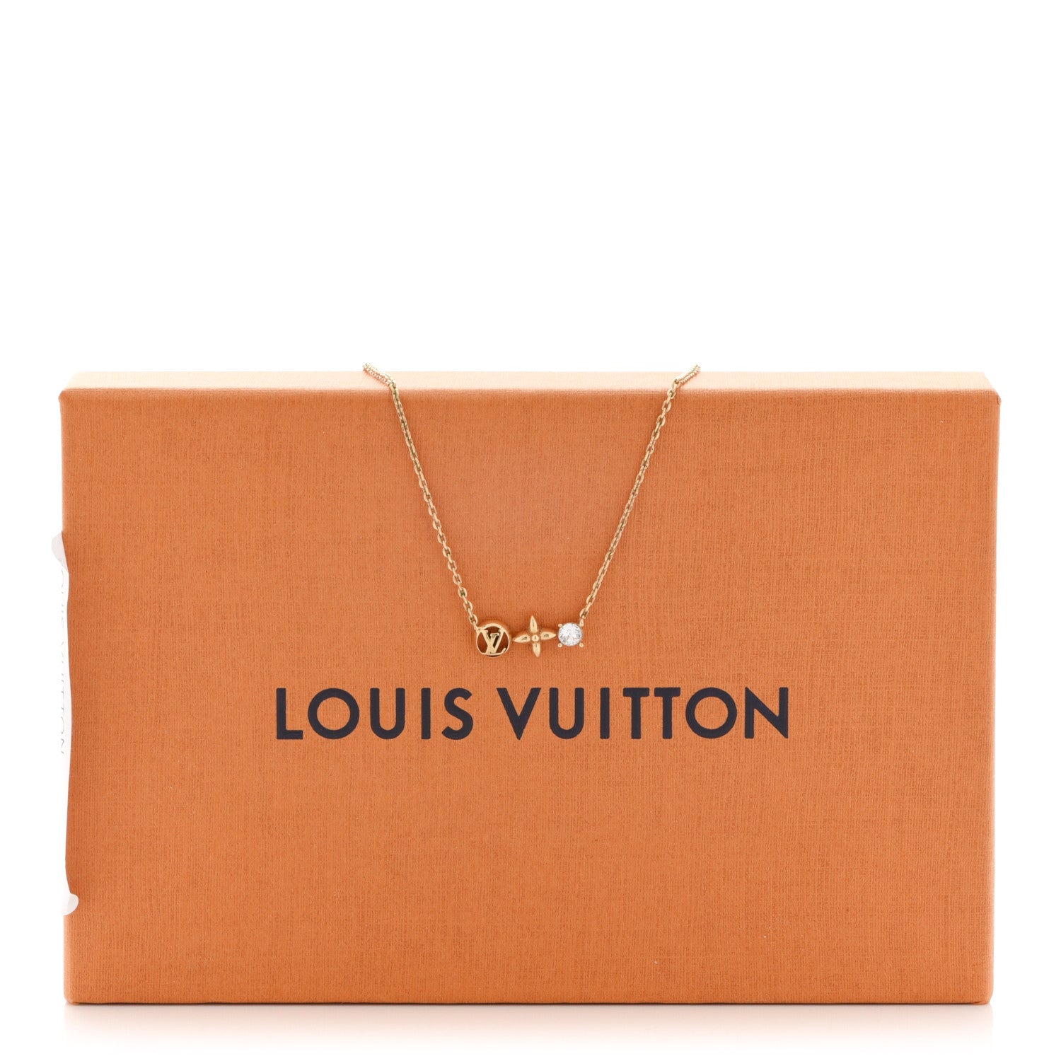 Louis Vuitton Crystal Petite Louis Necklace Gold 7 of 7