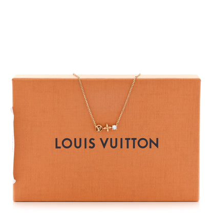 Louis Vuitton Crystal Petite Louis Necklace Gold 7 of 7