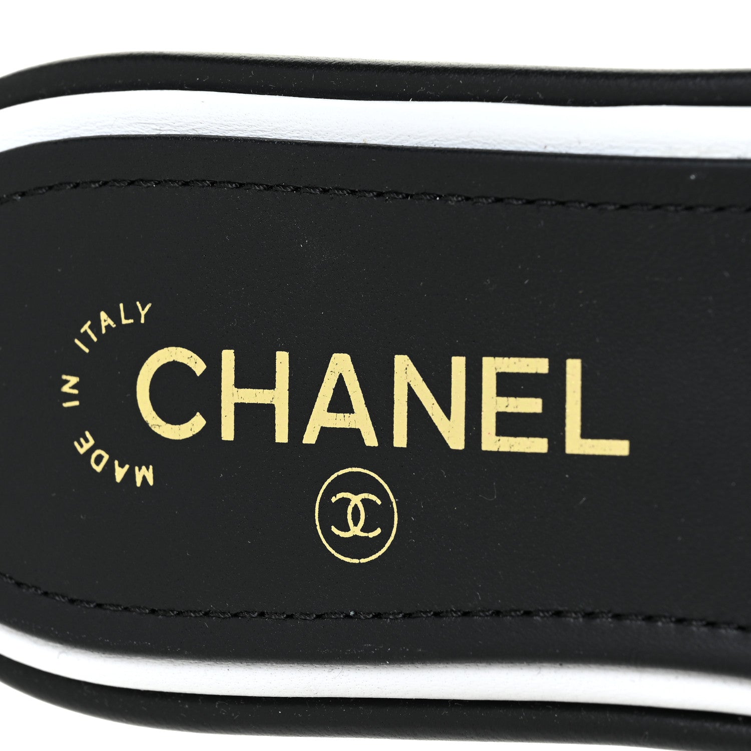 Chanel Lambskin Embroidered CC Mule Sandal 39 Black White 8 of 9