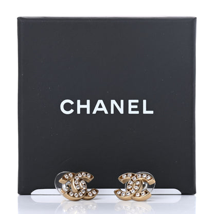 Chanel Crystal CC Earrings Gold 5 of 5