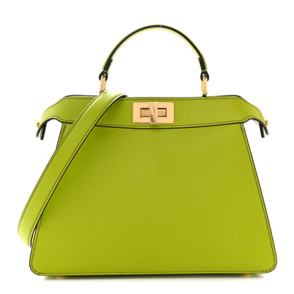 Fendi Vitello Seta Shiny Nappa Small Peekaboo I SEE U Satchel Wasabi White 1 of 11