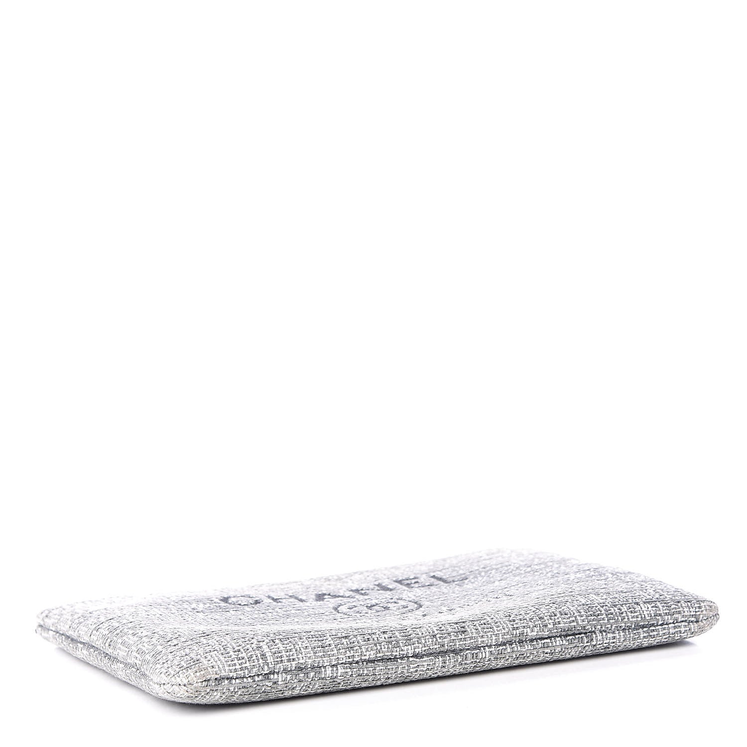 Chanel Canvas Large Deauville Pouch Grey 3 of 8