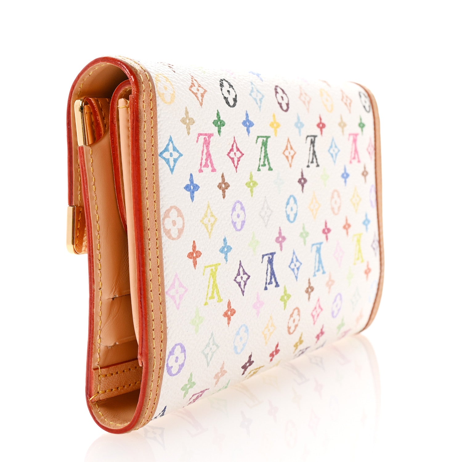 Louis Vuitton Monogram Multicolor Porte Tresor International Wallet White 3 of 7