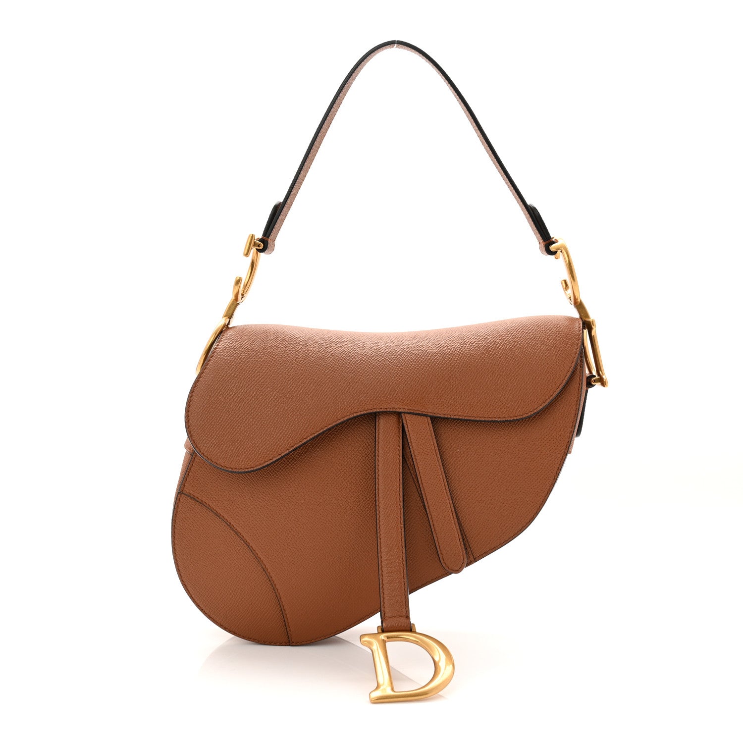 Christian Dior Grained Calfskin Saddle Bag Camello 1 of 10