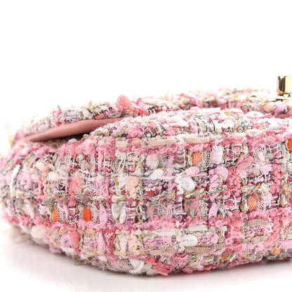Chanel Tweed Mini Pearl Handle Flap Pink Beige Orange Ecru 8 of 9