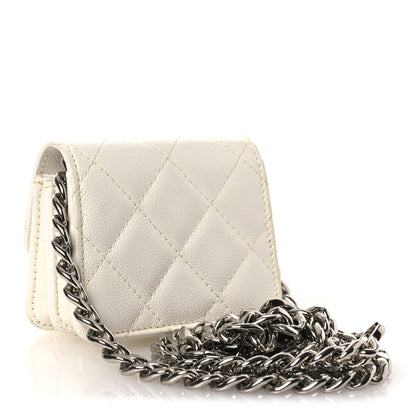 Chanel Caviar Quilted Enamel Coco Clutch With Chain White 4 of 24