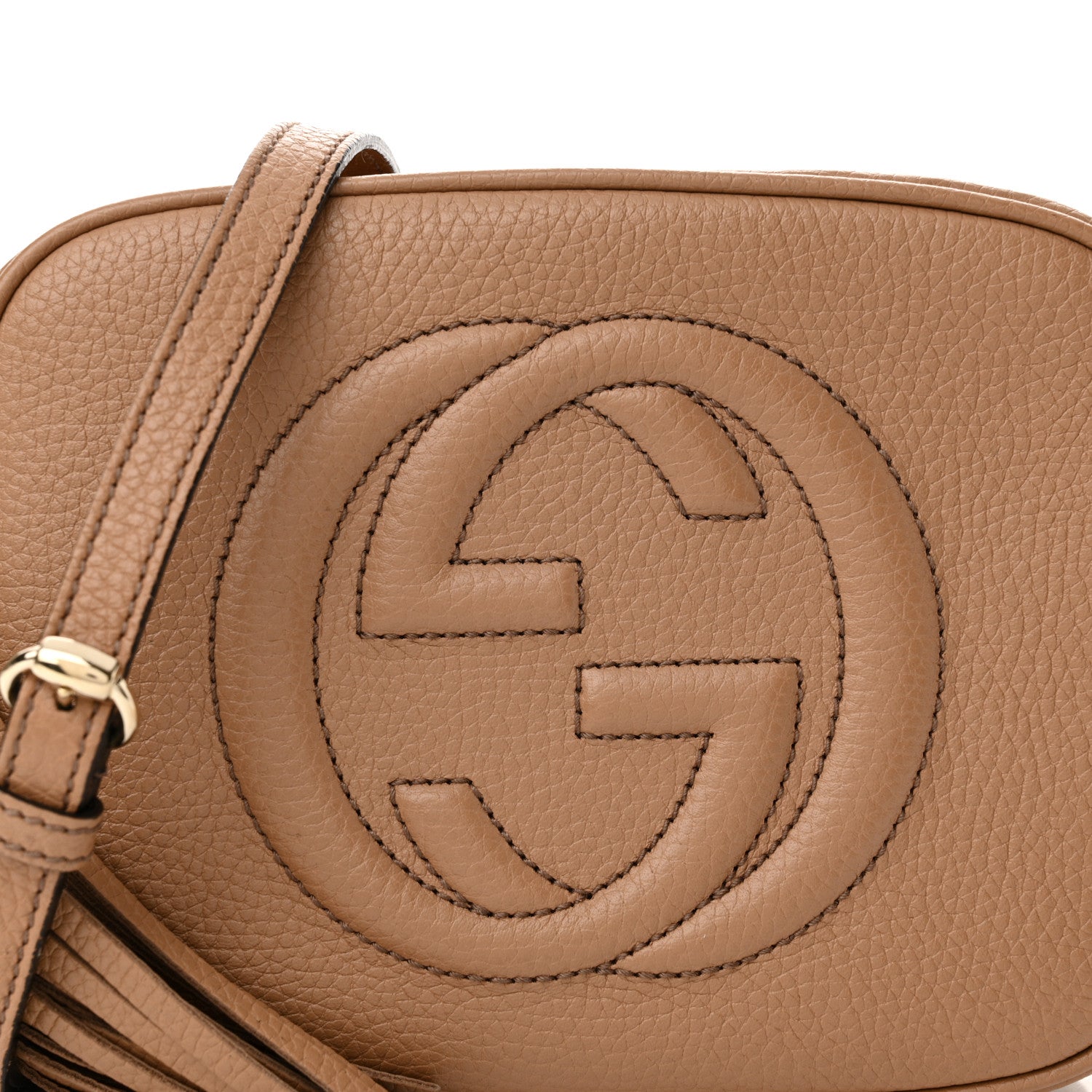 Gucci Pebbled Calfskin Small Soho Disco Bag Camelia 8 of 13