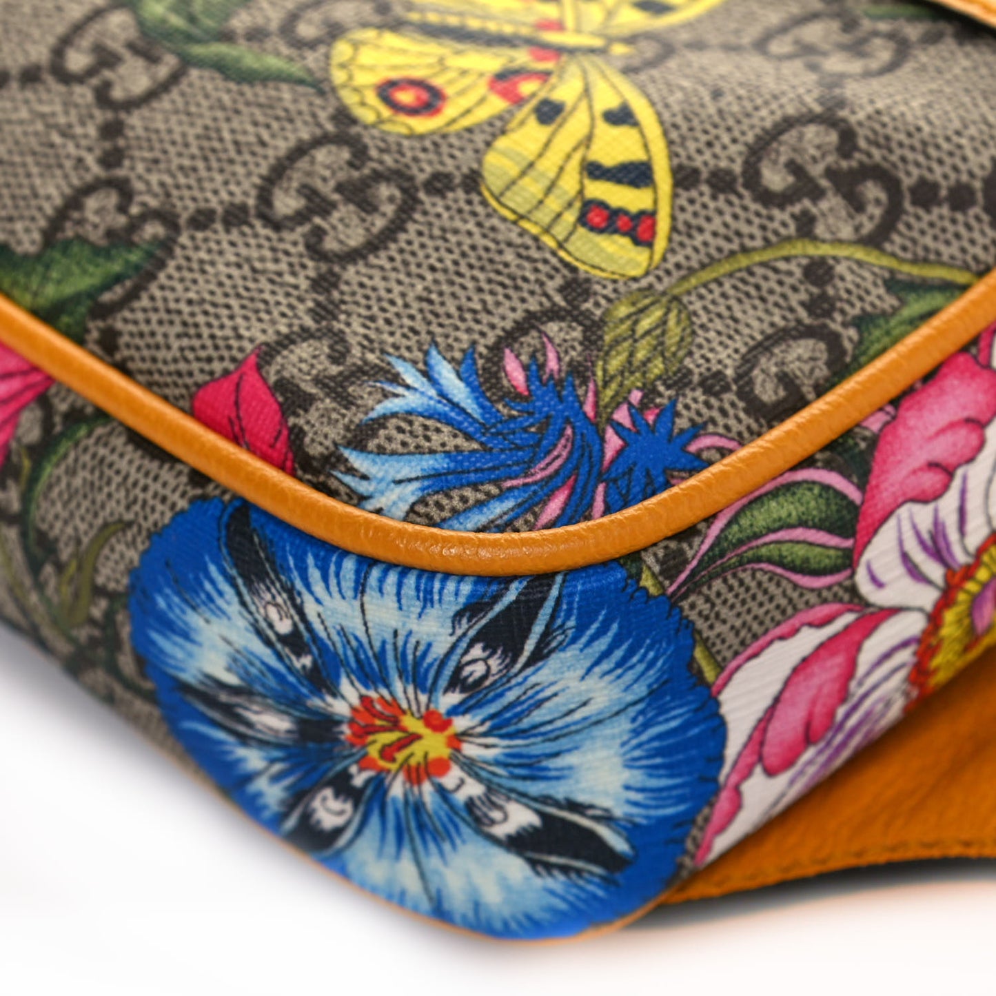 GG Supreme Monogram Flora Medium Ophidia Belt Bag Beige Multicolor Crop