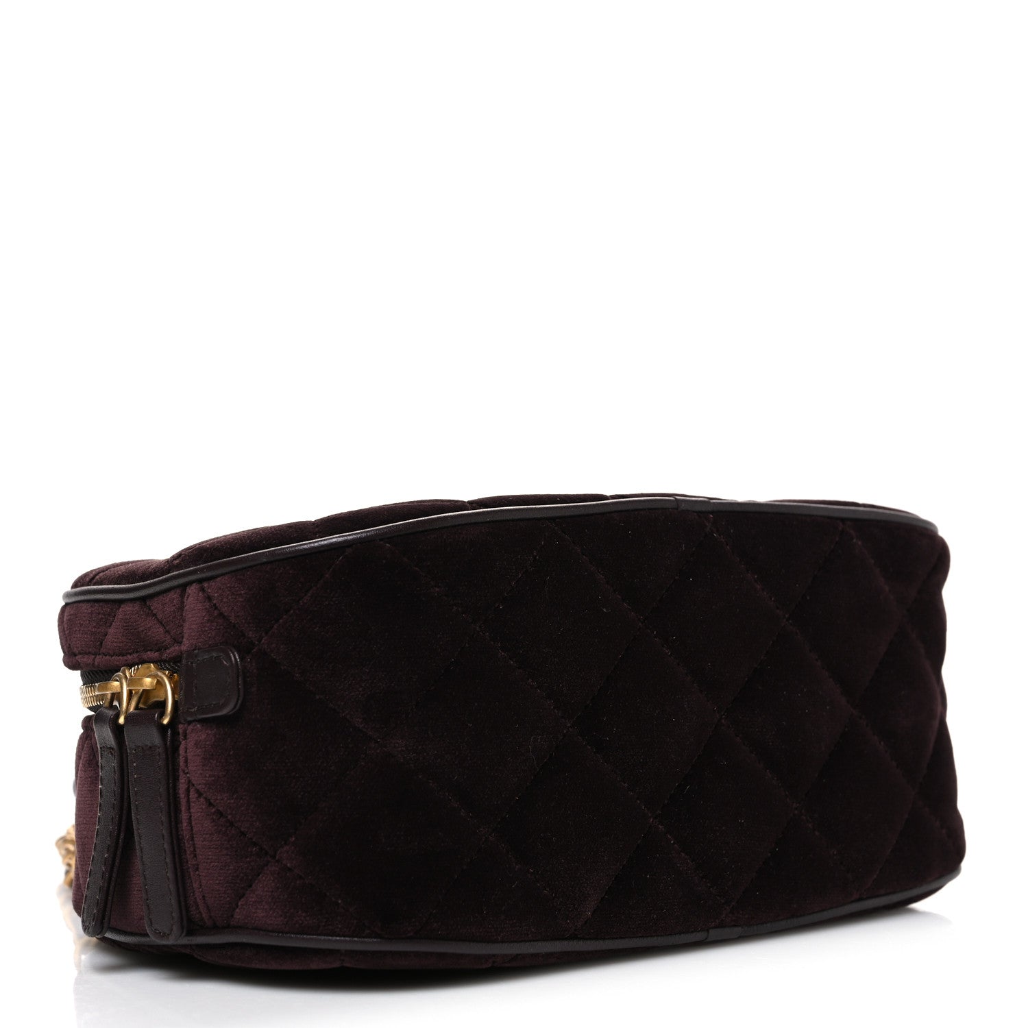 Chanel Velvet Quilted Top Handle Mini Bowling Bag Dark Brown 4 of 11