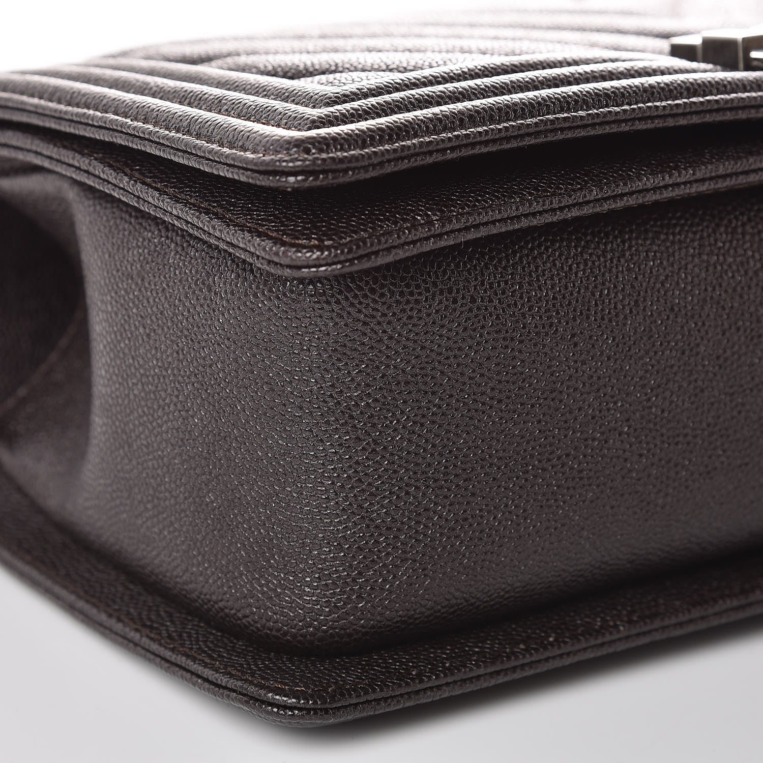 Chanel Caviar Chevron Quilted Medium Boy Flap Dark Brown 8 of 9