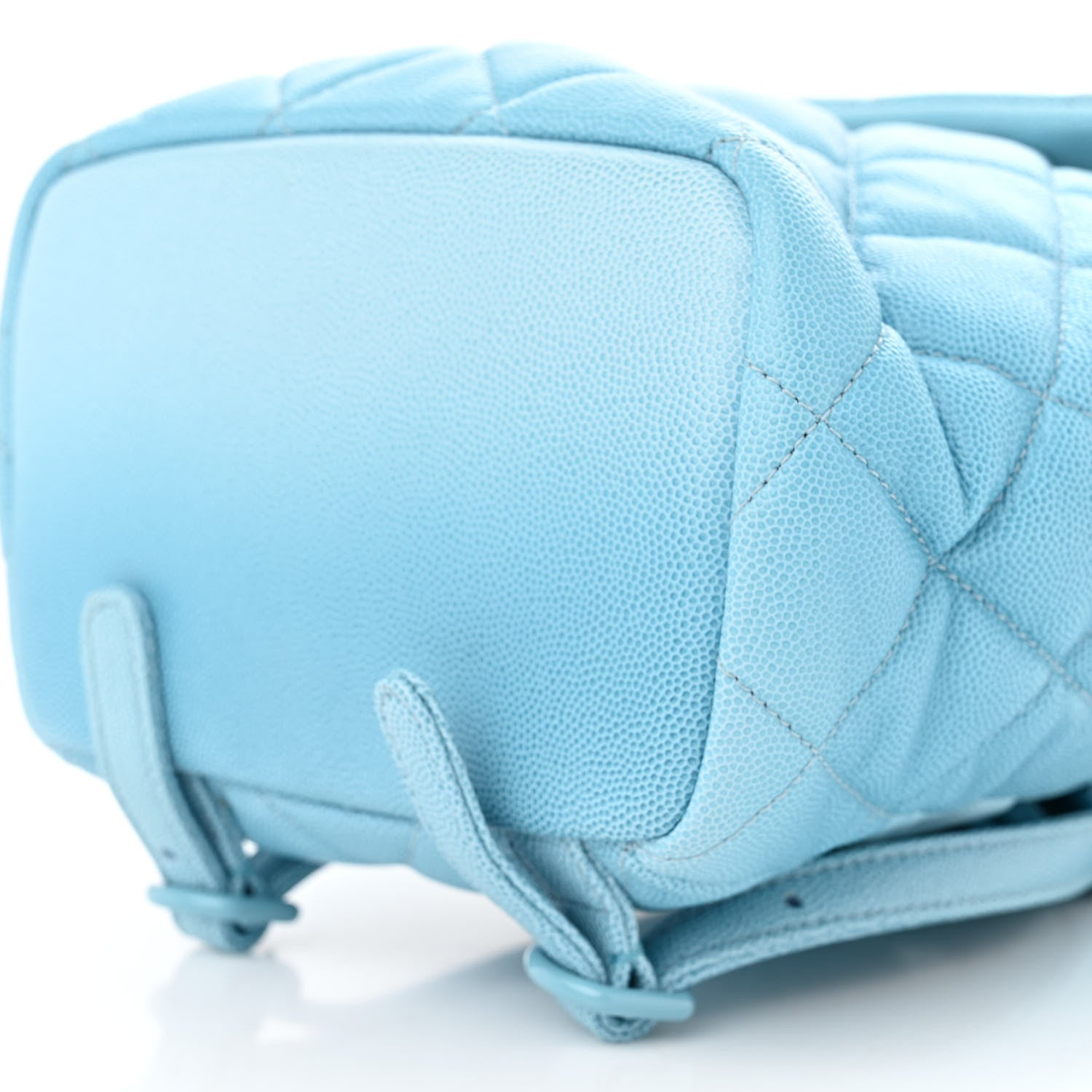Chanel Shaded Caviar Quilted Lacquered CC My Everything Drawstring Backpack Blue Light Blue 10 of 10